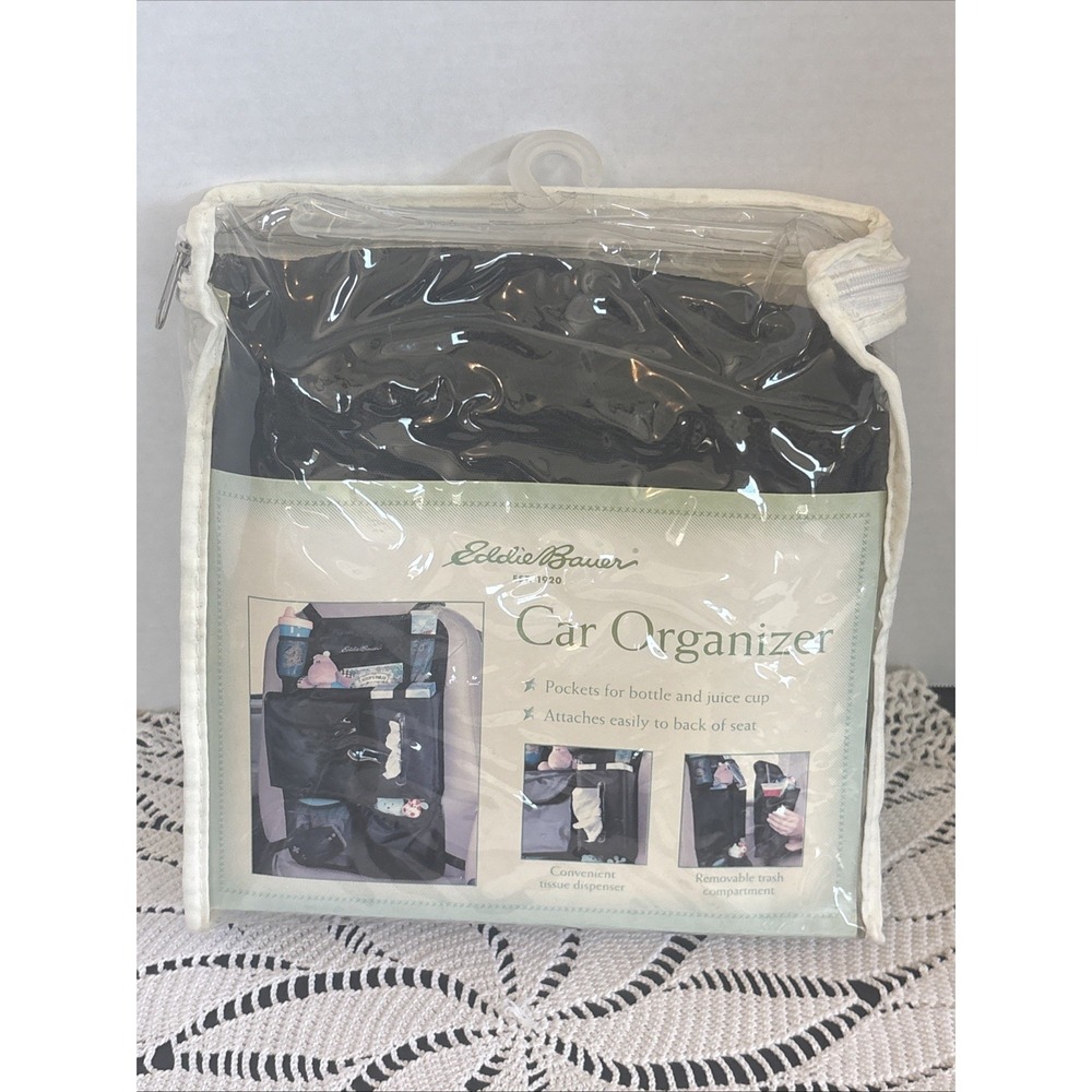 Eddie Bauer Car Seat Back Organizer – Black – NIB VTG 2007